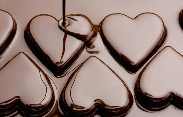Любовь, праздник, сердце, еда, шоколад, текстура, love, heart