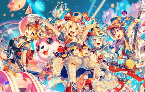 Музыка, девушки, аниме, Bang Dream!
