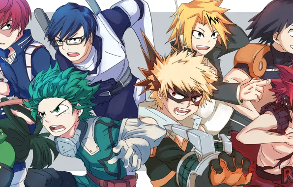 Девушки, парни, герои, My Hero Academia, Boku No Hero Academia, Моя Геройская Академия