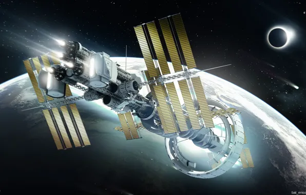 Планета, станция, Spaceship concept