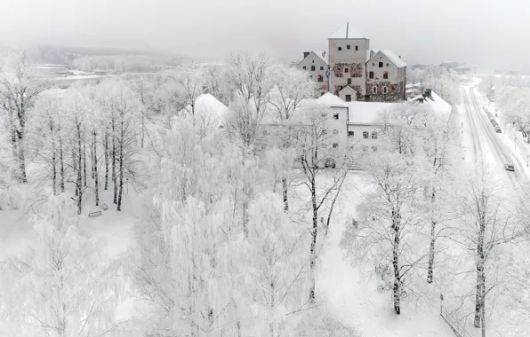 Зима, снег, город, turku