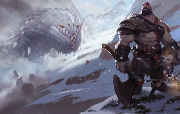 Fantasy, Kratos, God of War, Кратос, Illustration, Concept Art, Characters, Бог войны