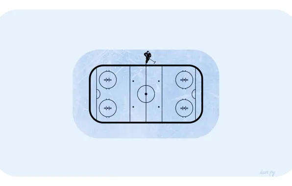 Разметка, лёд, минимализм, хоккей, хоккеист, NHL, Хоккейная площадка
