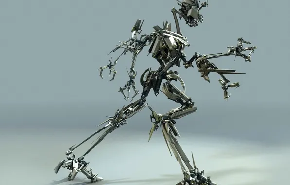 Картинка металл, движение, робот