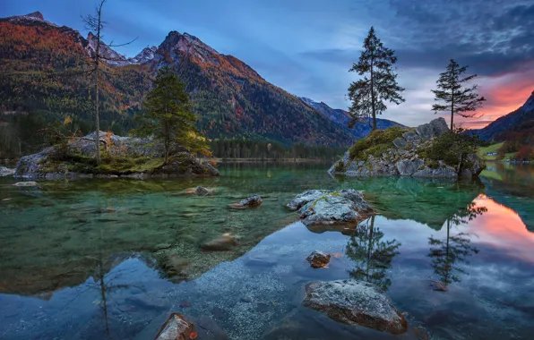 Горы, озеро, Германия, Бавария, Хинтерзее