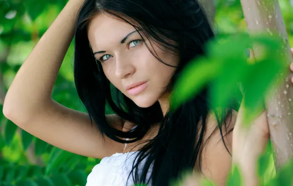 Глаза, взгляд, брюнетка, губы, Kitti A