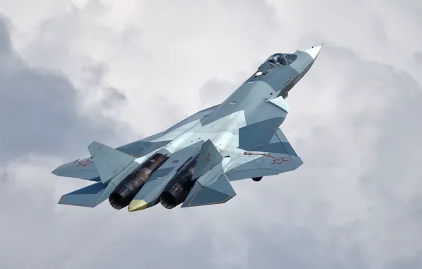 Картинка military, airplane, aviation, su-57