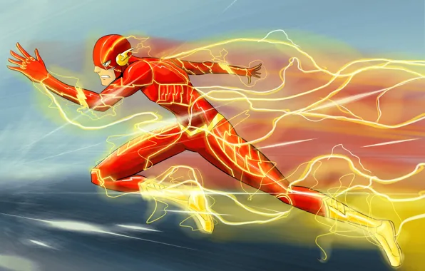 Картинка скорость, art, flash, DC Comics, Флэш