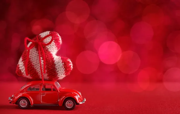 Red, love, heart, background, romantic, bokeh, valentine's day