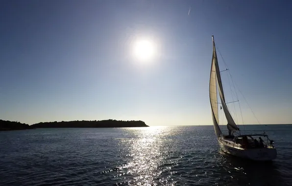 Море, путь, побережье, утро, яхта, паруса, sailing yacht in charter