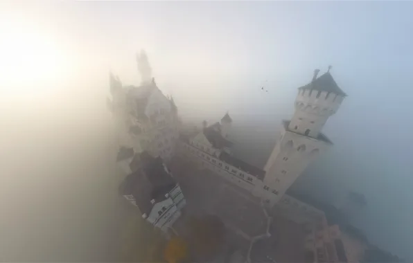 Туман, замок, Нойшванштайн, Schloß Neuschwanstein