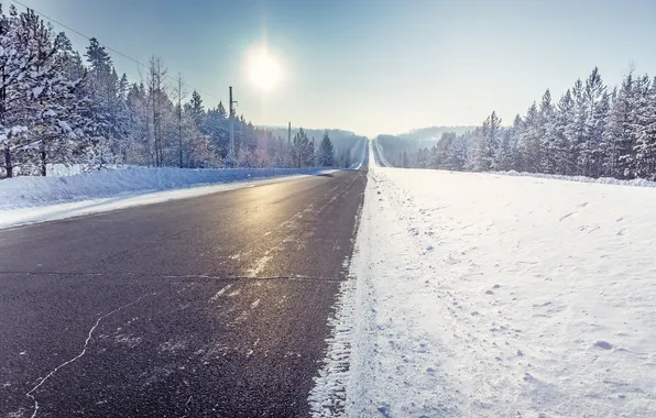 Зима, дорога, снег