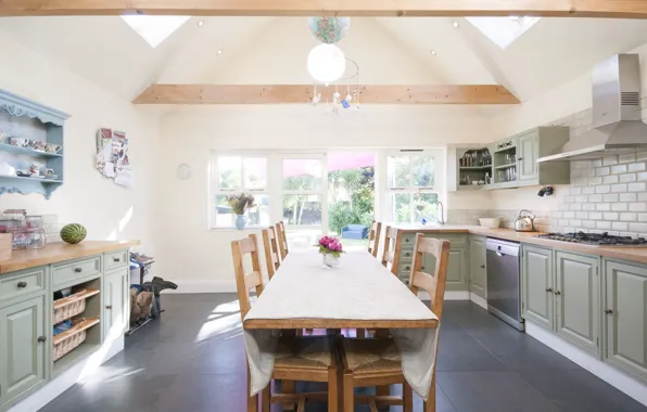 Интерьер, кухня, столовая, стиль кантри, country style kitchen