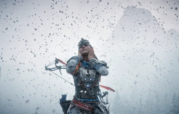 Девушка, туман, Horizon Zero Dawn