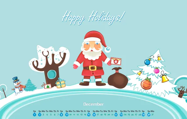Картинка зима, письмо, снег, игрушки, елка, новый год, подарки, снеговик