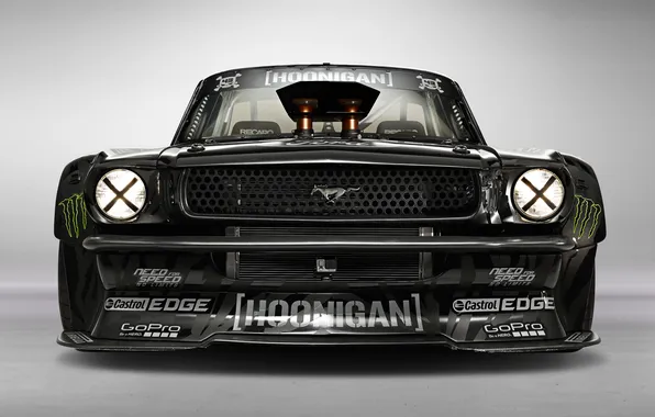 Картинка Mustang, Ford, Front, 1965, RTR, Monster Energy, Block, Ken