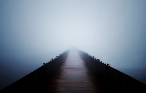 Картинка пустота, мост, туман, погода, Настроения