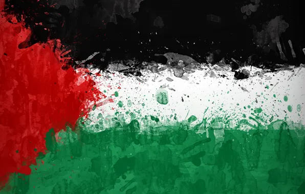Краски, флаг, flag, Palestina, Палестина