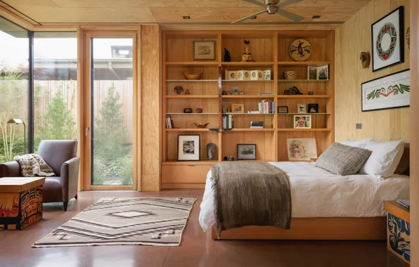 Комната, интерьер, спальня, by Olson Kundig, City Cabin