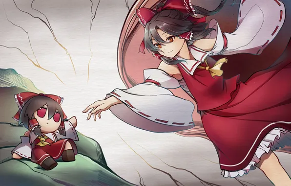 Аниме, anime, Hakurei Reimu, fumo, plushie, plush toy, Touhouanime