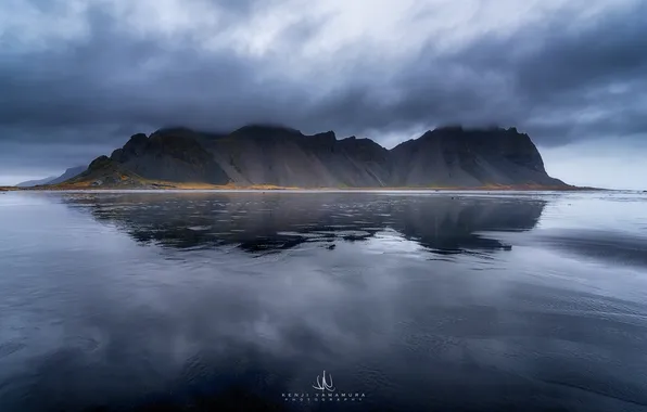 Море, тучи, гора, photographer, Kenji Yamamura