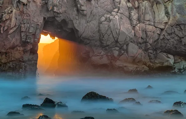 Картинка море, скала, камни, арка