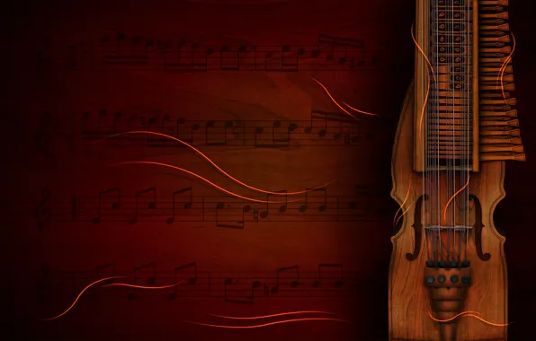 Картинка ноты, фон, инструмент, скрипичный