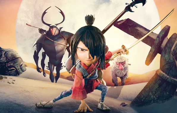 Cinema, sword, monkey, katana, boy, movie, ken, blade