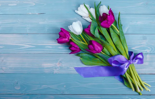 Картинка цветы, букет, colorful, тюльпаны, flowers, tulips, purple, bouquet
