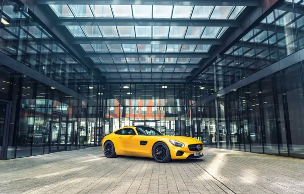 Картинка Mercedes-Benz, AMG, Yellow, 2015, GT S