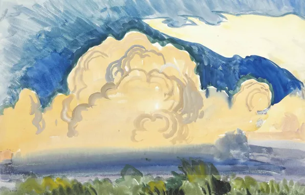 1917, Charles Ephraim Burchfield, Sunset Landscape
