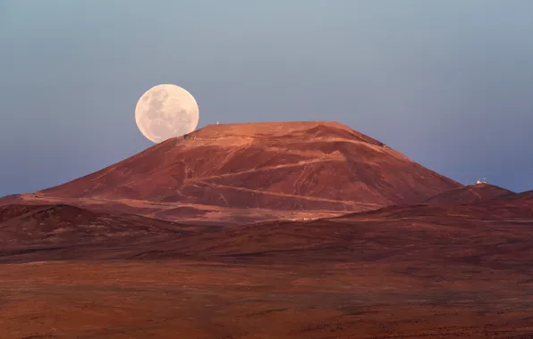 Природа, Горы, Пейзаж, Chile, Supermoon