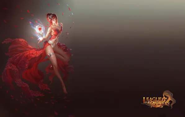 Девушка, фентези, фон, League of Angels