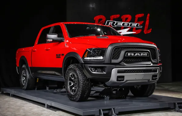 Dodge, Red, Power, 1500, Pickup, Ram, Hemi, Rebel