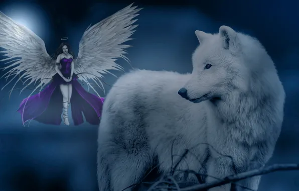 Картинка fantasy, wolf, The Wolf Guardian