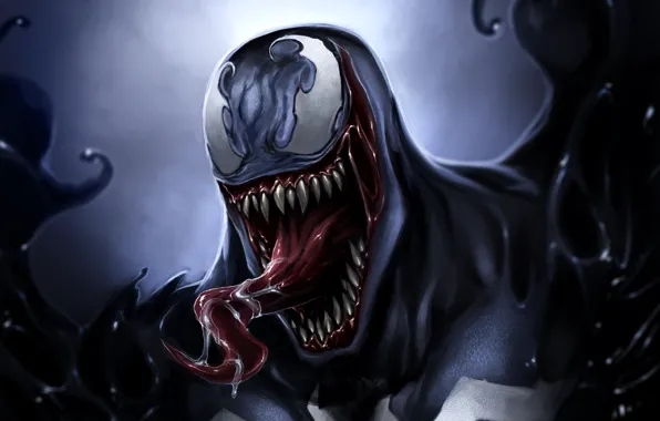 Картинка язык, Venom, Eddie Brock, Symbiote