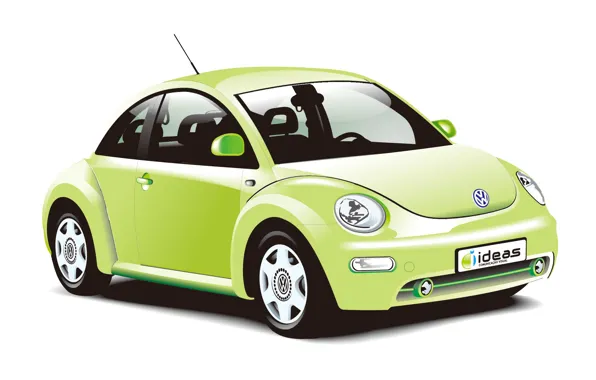 Картинка купе, вектор, Volkswagen, Beetle