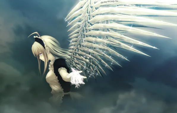 Облака, крылья, ангел