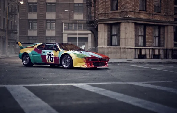 Картинка car, BMW, E26, M1, iconic, BMW M1 Art Car by Andy Warhol