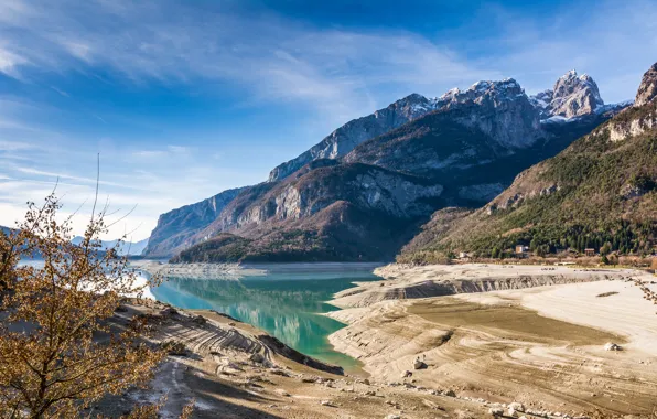 Картинка горы, озеро, Италия, Italy, Trentino Alto Adige, Lake Molveno, Molveno