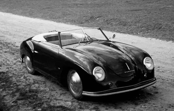 Porsche, 356, black and wite