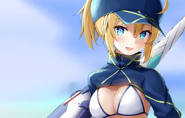 Girl, sexy, cleavage, boobs, anime, beautiful, short hair, pretty