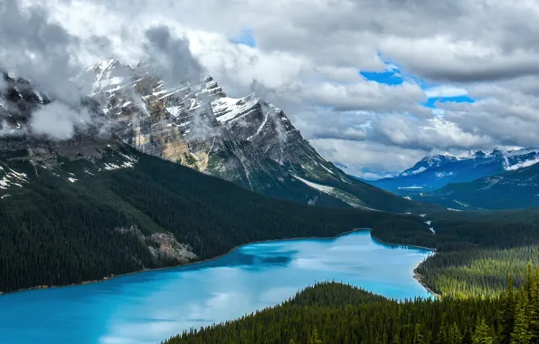Картинка горы, озеро, Канада
