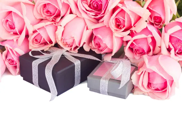 Розы, букет, pink, flowers, roses, розовые розы, gifts