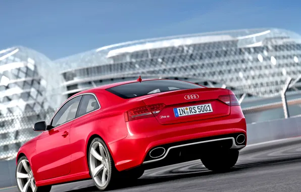 Audi, Красный, Машина, RS5, Номер, Купе