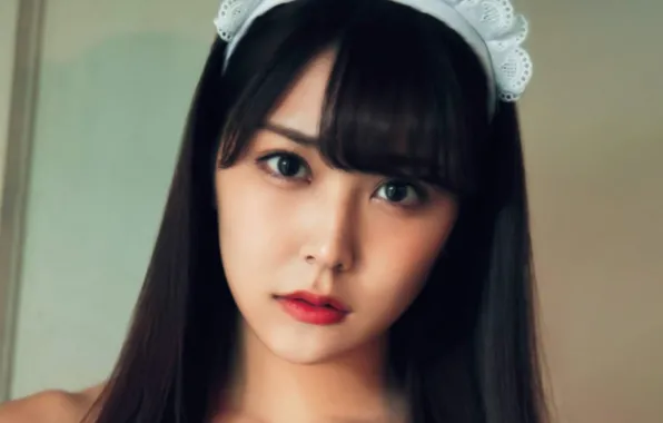 Girl, long hair, beautiful, pretty, lips, face, asian, attractive