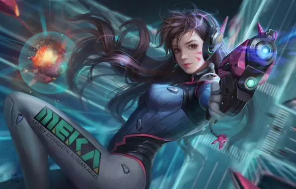 Картинка Game, Blizzard Entertainment, Overwatch, D.Va, Ханна Сон, Hanna Son