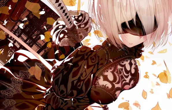 Kawaii, girl, sword, game, robot, dress, woman, Square Enix