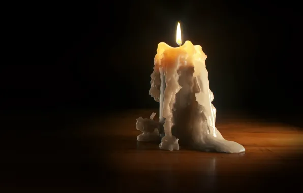 Картинка пламя, свеча, арт, воск, candle, Daniel Klepek