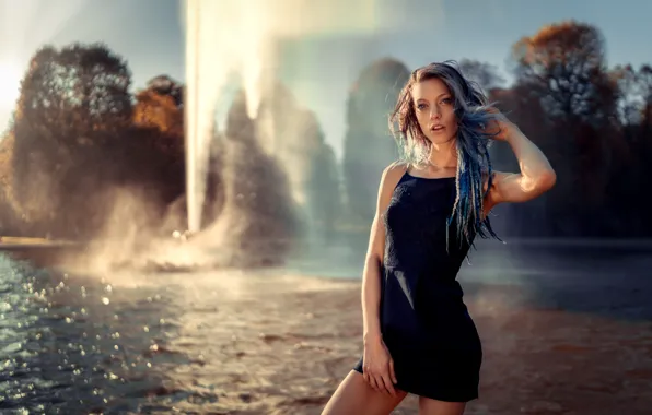 Девушка, поза, фон